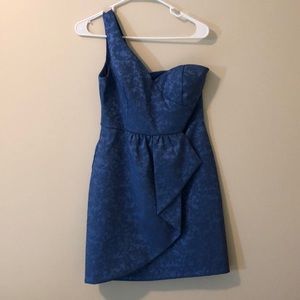 Mystic Blue Paisley One-Shoulder Dress